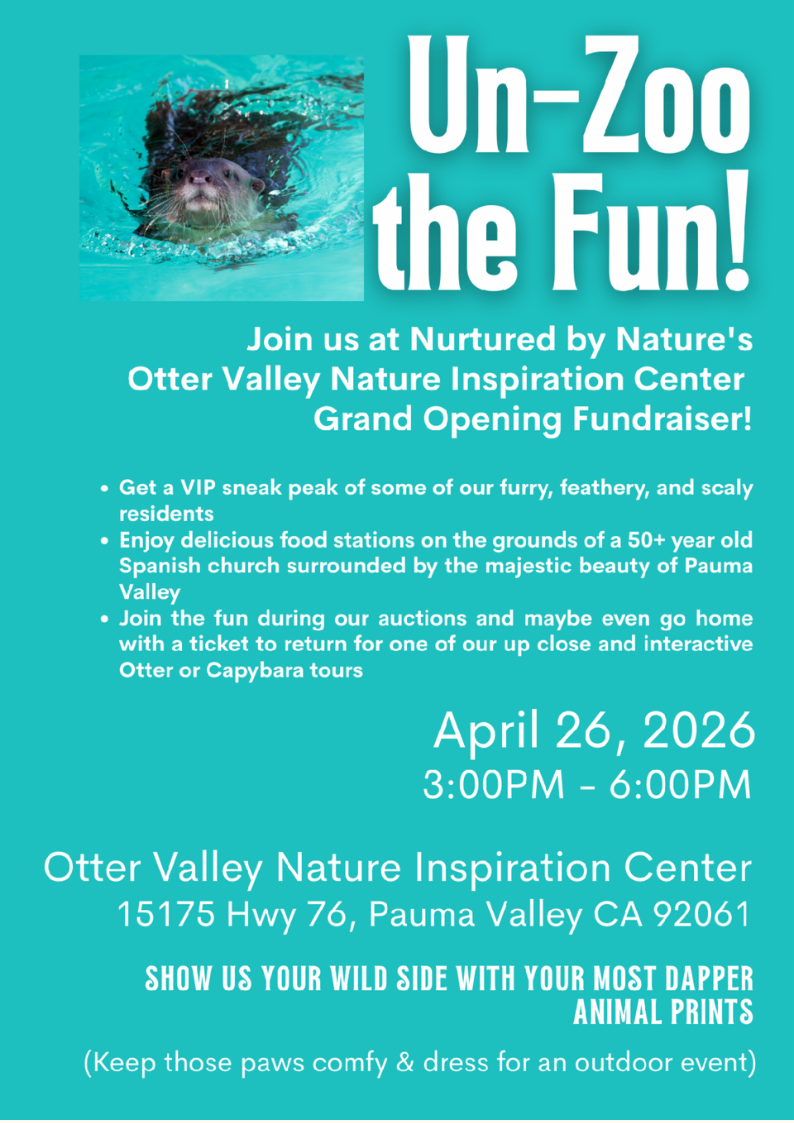 Un-Zoo the Fun Grand Opening Fundraiser at Otter Valley Nature Inspiration Center - April 26, 2026